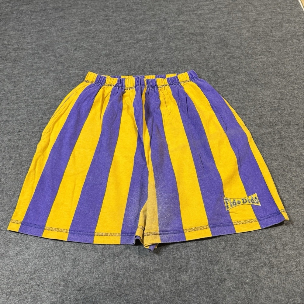 VTG 1985 RARE FIDO DIDO Striped‎ Shorts Womens M Surf Indie Retro Beach Comfort